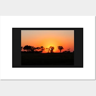 Sunset over the African landscape Posters and Art